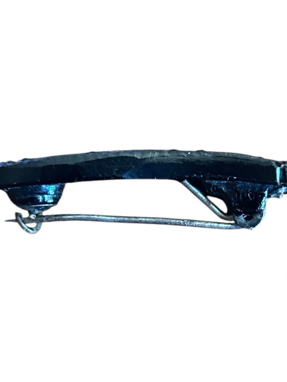 Victorian French Jet Mourning Bar Brooch Textured Bar Pin
